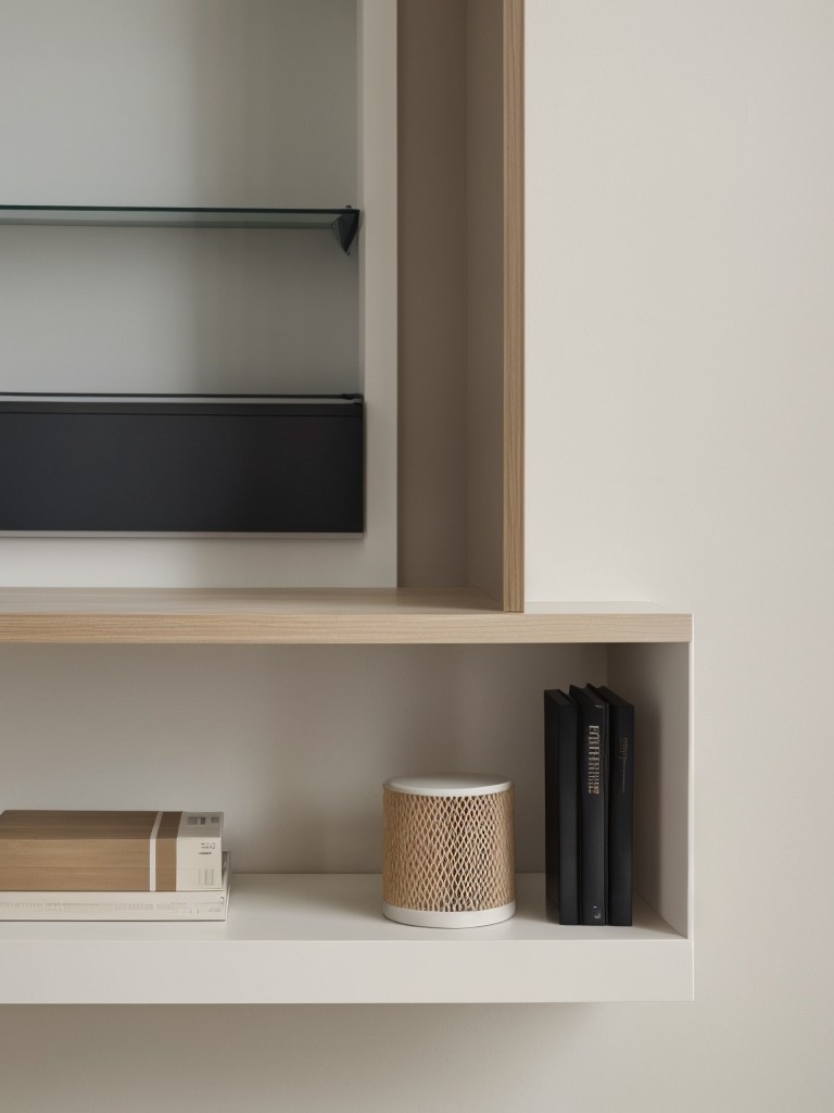 Establish a minimalist vibe with a wall-mounted floating shelf for accessories, a slim console table, and neutral tones.