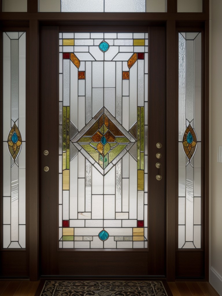 Artistic front doors with intricate patterns or stained glass for a touch of artistic flair.