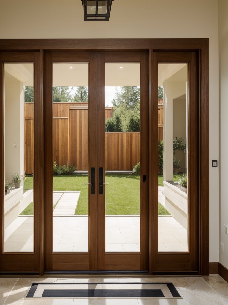 Double front doors for a grand entrance and added security.