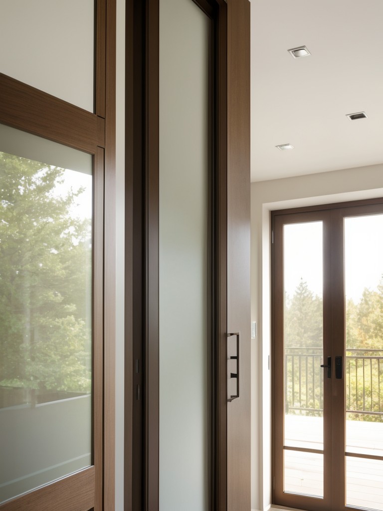 Glass panel front doors to bring in natural light and create a sense of openness.