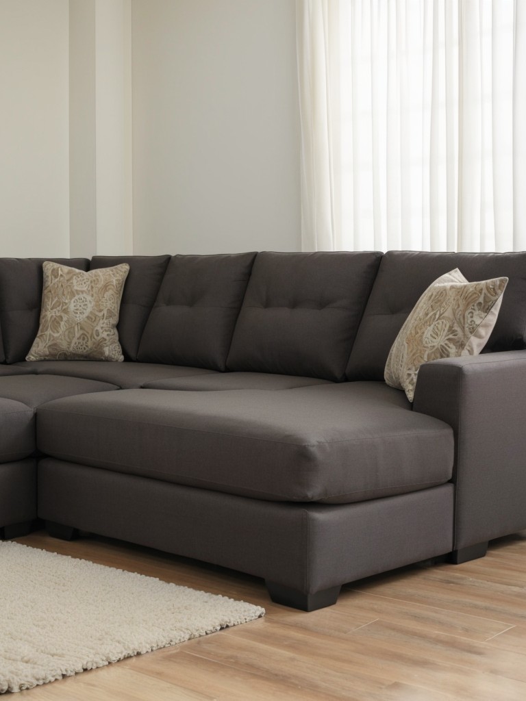Consider a modular sofa that can be reconfigured to fit different layouts or be used as a sectional or individual seating when needed.