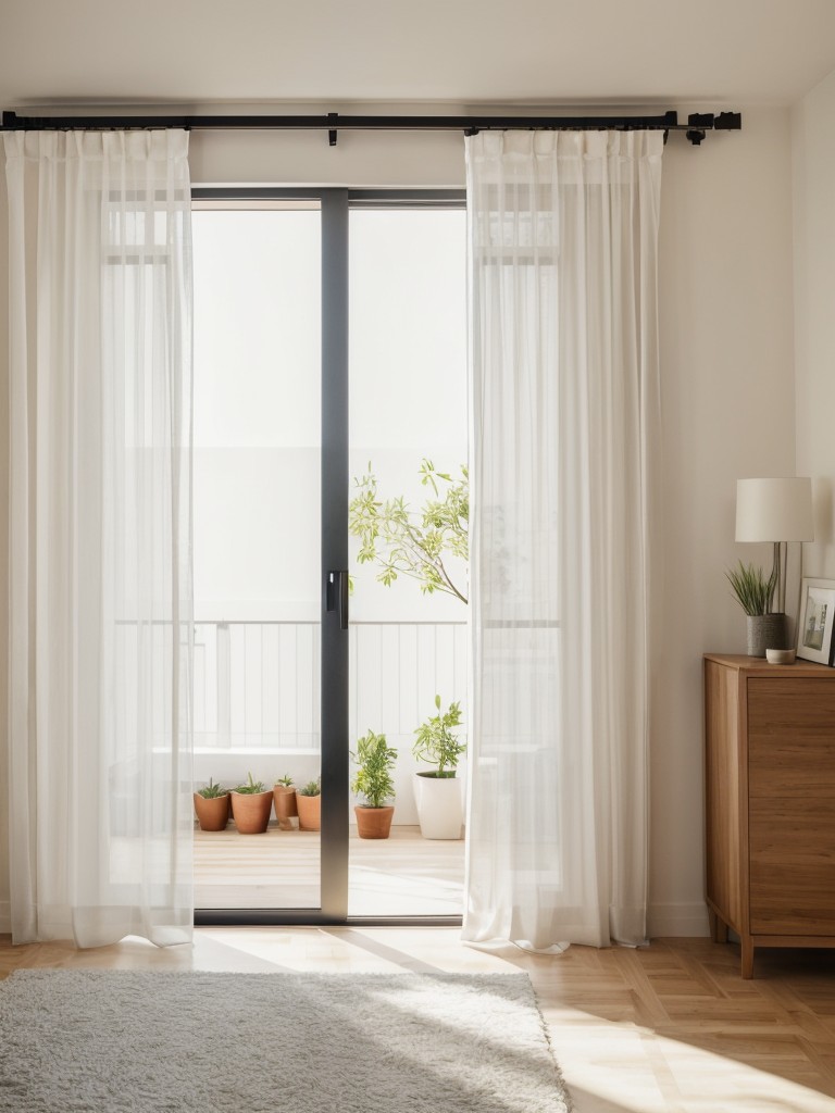 Hang curtains or install sliding doors to create a sense of separation between different areas within the studio apartment.