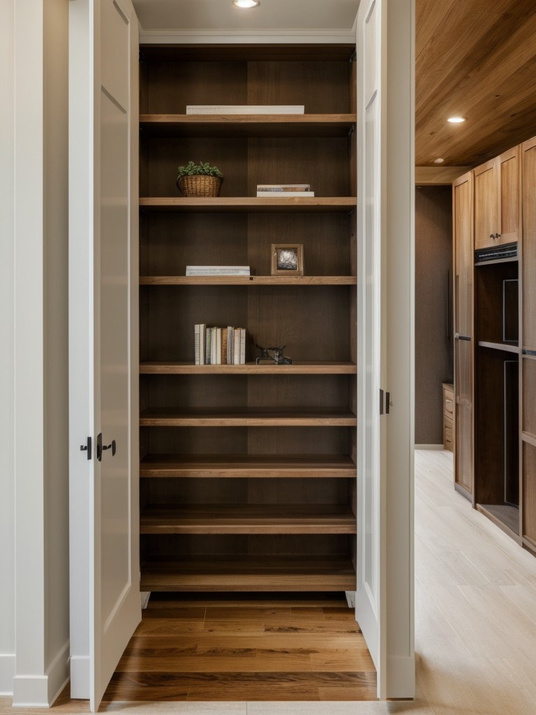 Utilize vertical space by adding tall bookshelves or wall-mounted storage units to keep belongings organized and minimize clutter.