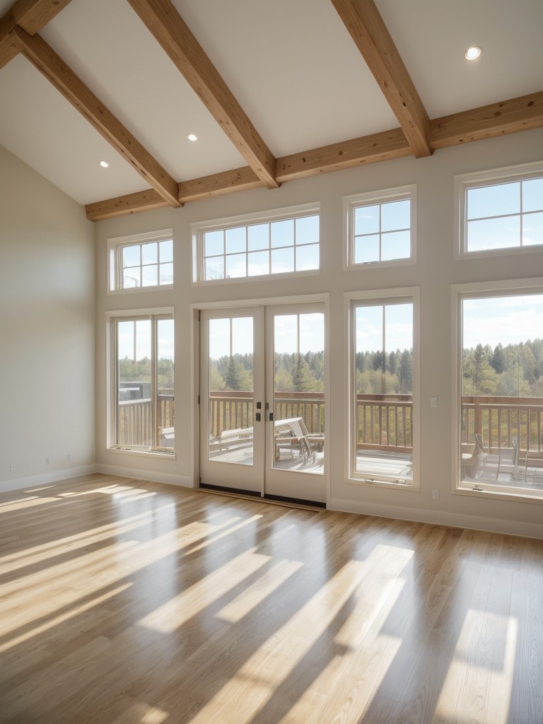 Install large windows or skylights to bring in natural light and create a bright and airy atmosphere.