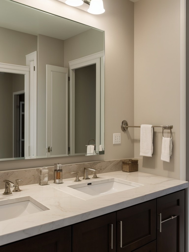 Use mirrors strategically to reflect light and create an illusion of more space.
