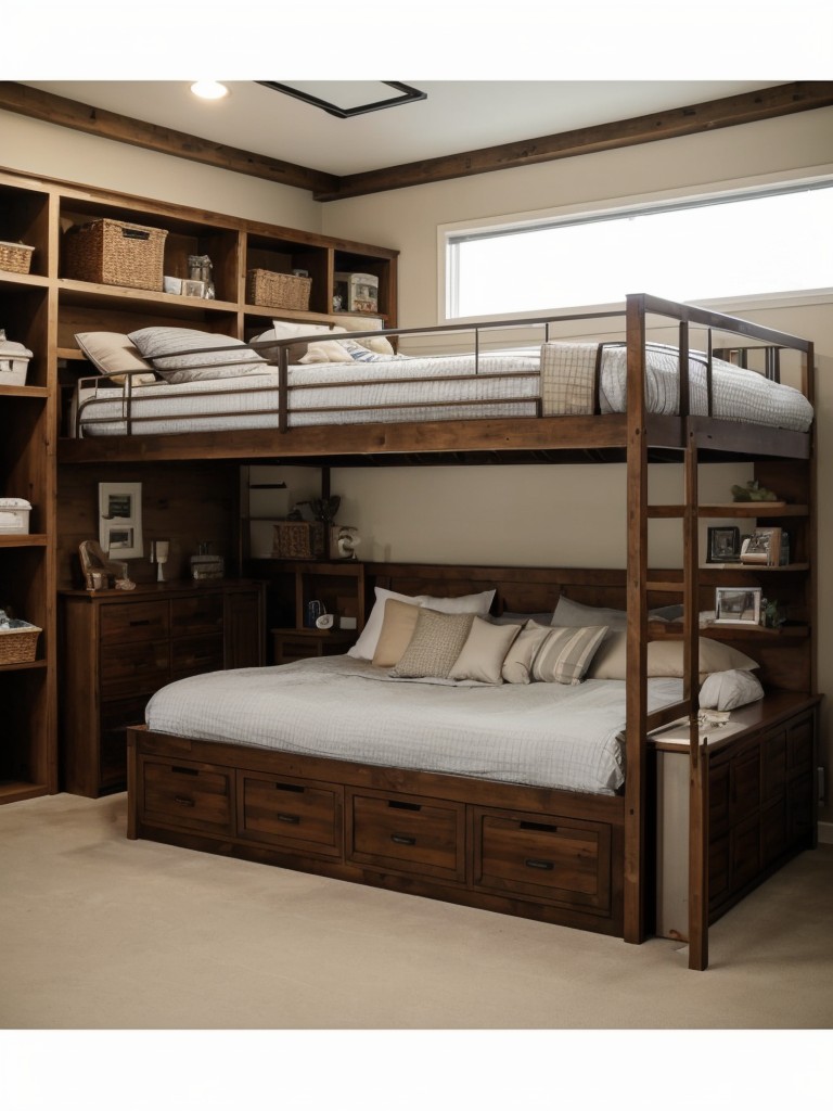 Consider adding a loft area or suspended bed to create additional sleeping or storage space in the converted garage.