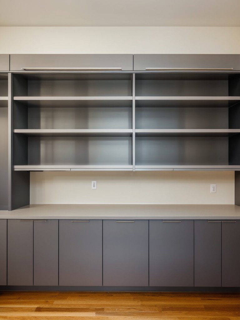 Incorporate smart storage solutions, such as built-in cabinets or wall-mounted shelves, to maximize the functionality of the garage apartment.