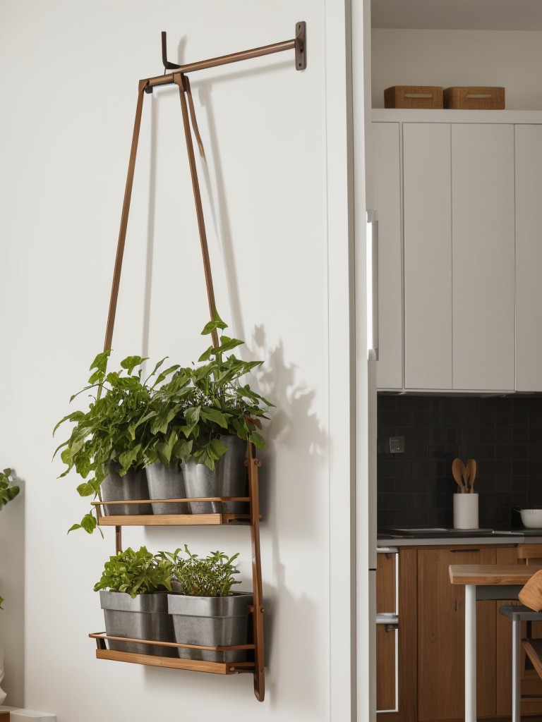 Integrate clever space-saving solutions, like wall-mounted folding tables or hanging planters, to maximize functionality without sacrificing style.