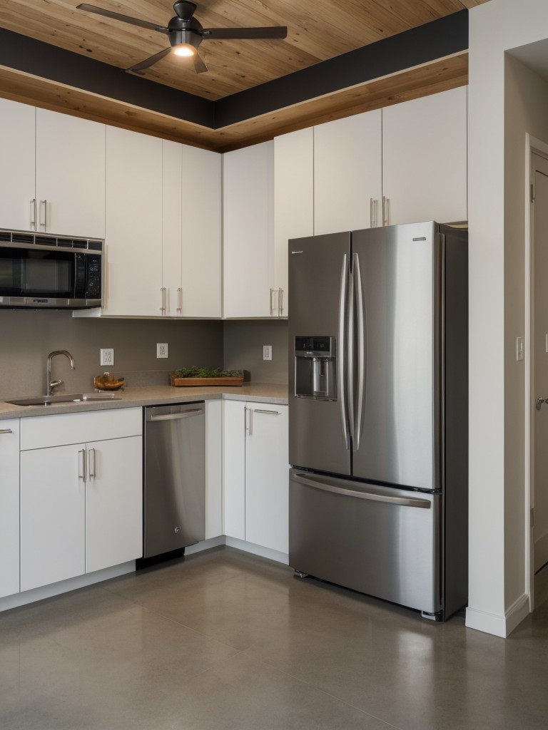 Integrate energy-efficient appliances and fixtures to reduce utility costs and make the converted garage apartment eco-friendly.