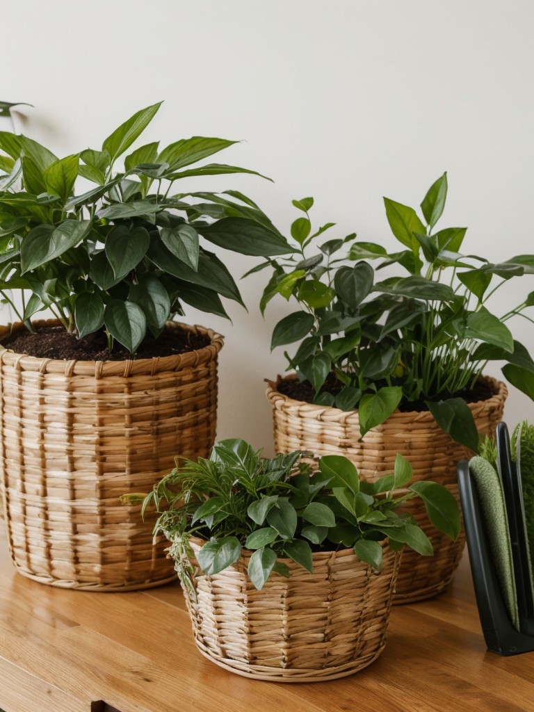 Green thumb gift basket with indoor plants, gardening tools, and a selection of plant care products.