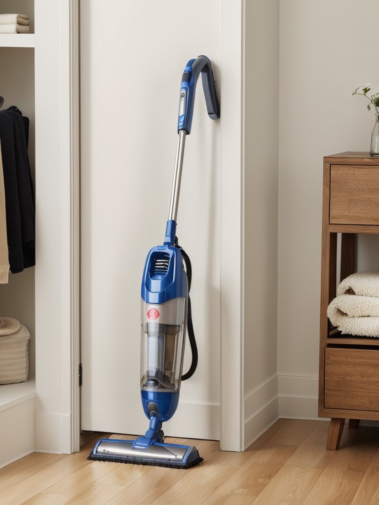 Compact cleaning tools, like a handheld vacuum or a mini steam mop, to make cleaning a breeze in small living spaces.