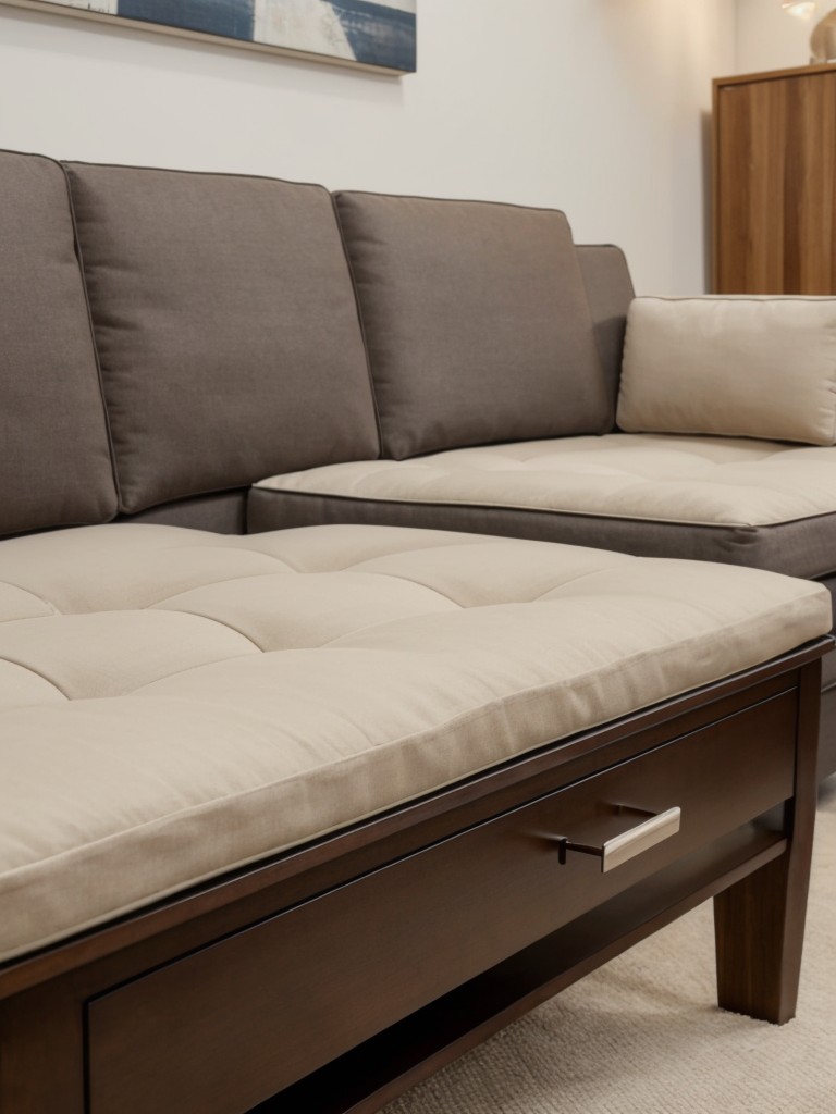 Functional and stylish furniture pieces, like convertible sofa beds or a multipurpose coffee table with hidden storage.