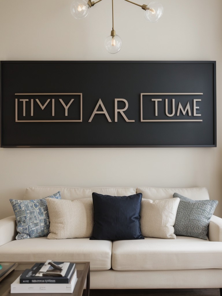 Personalized art or custom-made signs to add a personal touch to an apartment's decor.