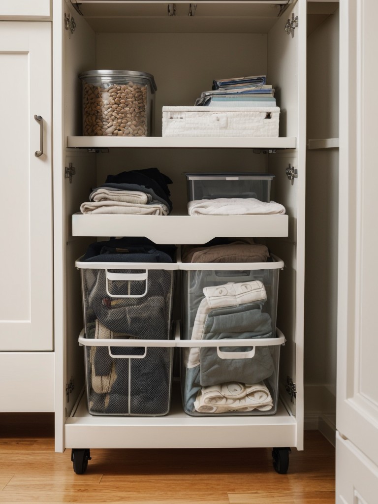 Storage solutions as gifts, such as collapsible storage bins or under-bed organizers, to help keep an apartment clutter-free.