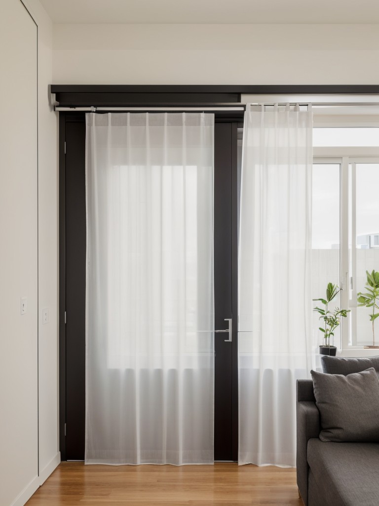 Clever sliding door systems and curtains for flexible privacy and open concept living in a studio apartment.