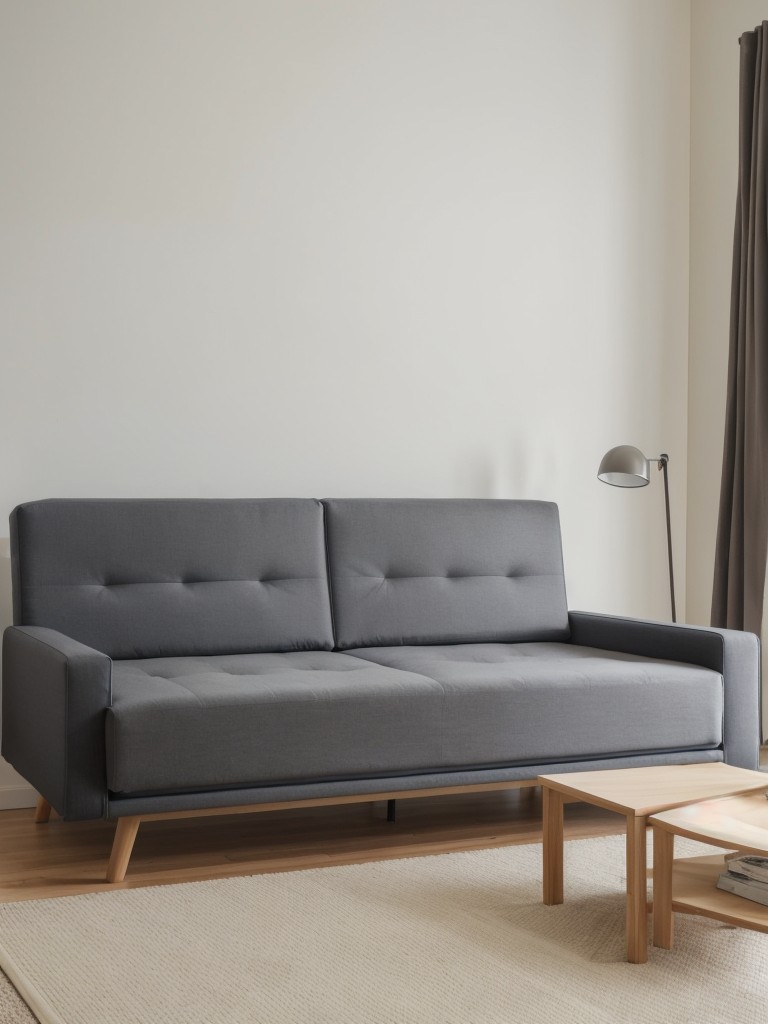 Multifunctional sleeper sofas and convertible furniture for comfortable living and sleeping in a studio apartment.