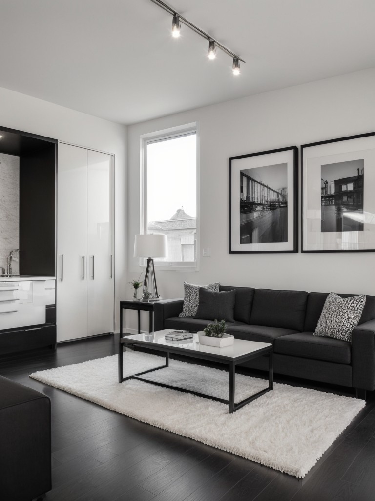 black and white apartment color scheme