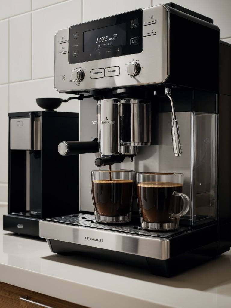 A sleek coffee machine or a selection of artisanal coffee beans.