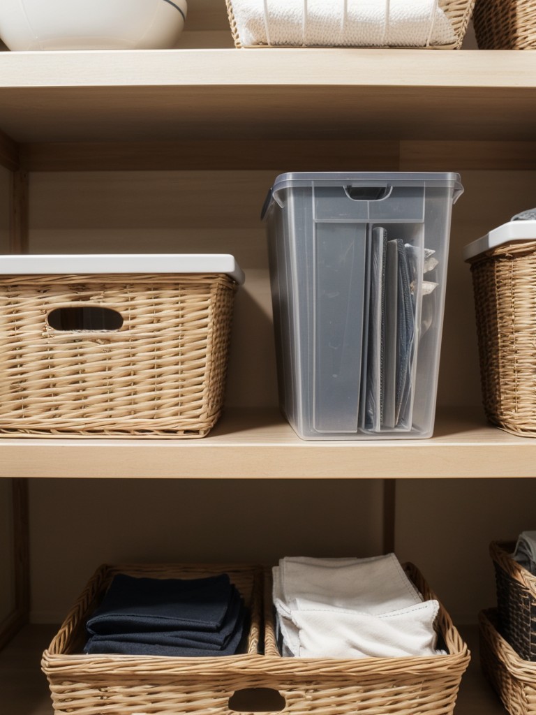 Home organization items such as storage baskets, wardrobe organizers, or a label maker.