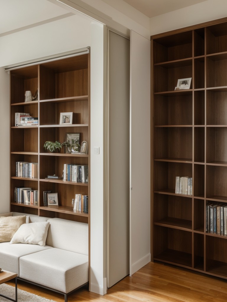 Use multifunctional room dividers, such as bookshelves or folding screens, to create separate areas within a small apartment without sacrificing space.