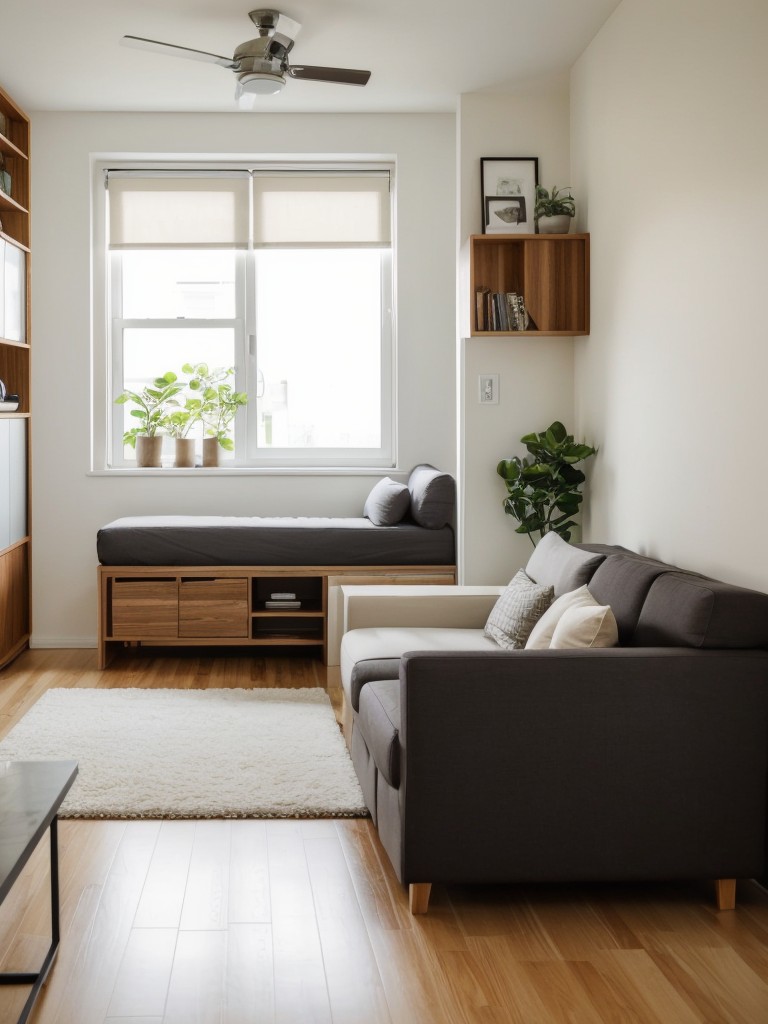 Utilize multipurpose furniture, such as a sofa bed or a coffee table with storage, to maximize space in small apartments.