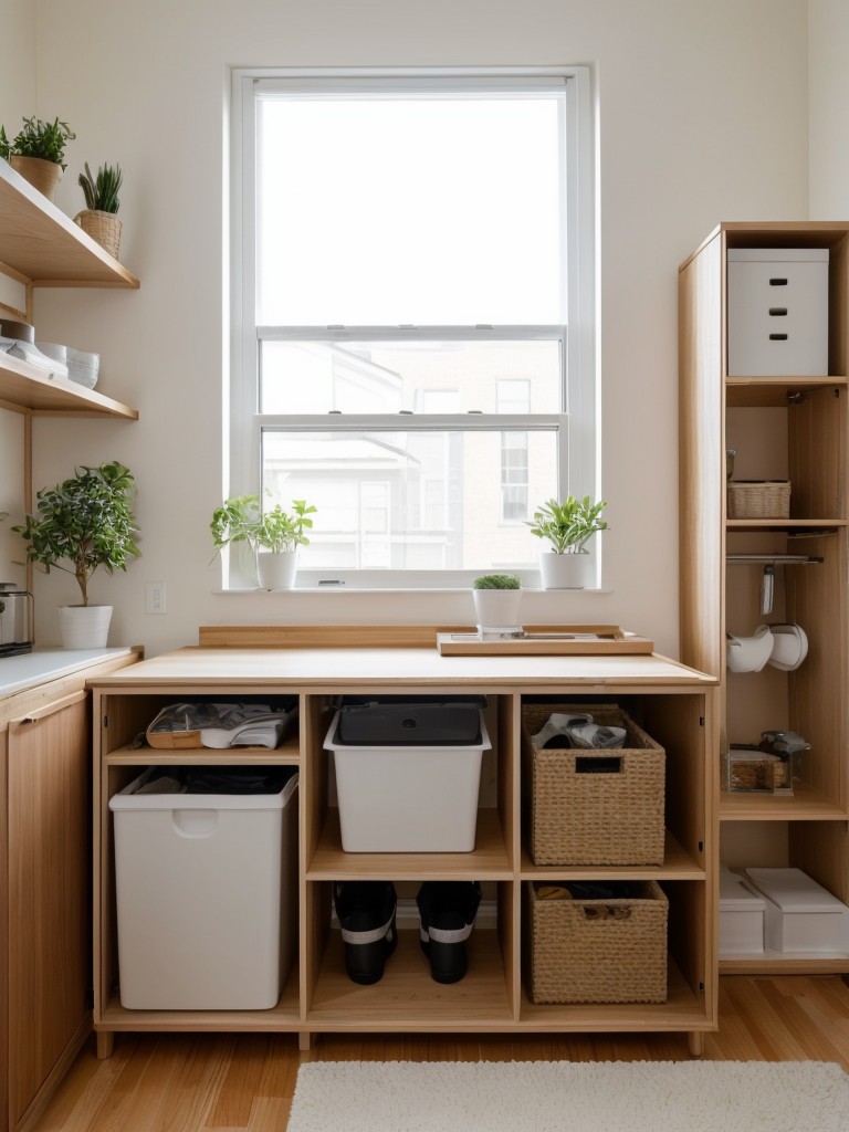 Creative space-saving solutions for small apartments, including multi-functional furniture and clever organization hacks.