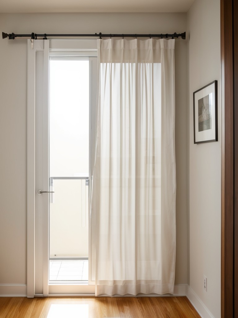 Hang curtains or install sliding doors to separate different areas within a small apartment without sacrificing space or natural light.