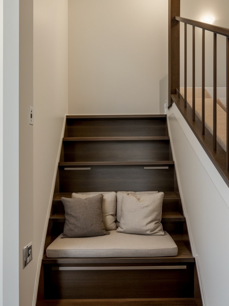 Make use of the space beneath your stairs by converting it into a storage area or a cozy reading nook.