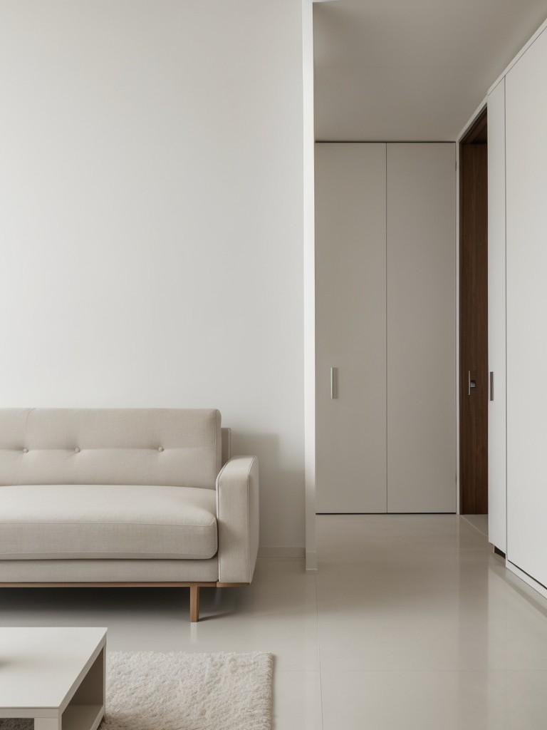 Achieve a minimalist aesthetic in your apartment by choosing furniture with clean lines, a neutral color palette, and sleek finishes.