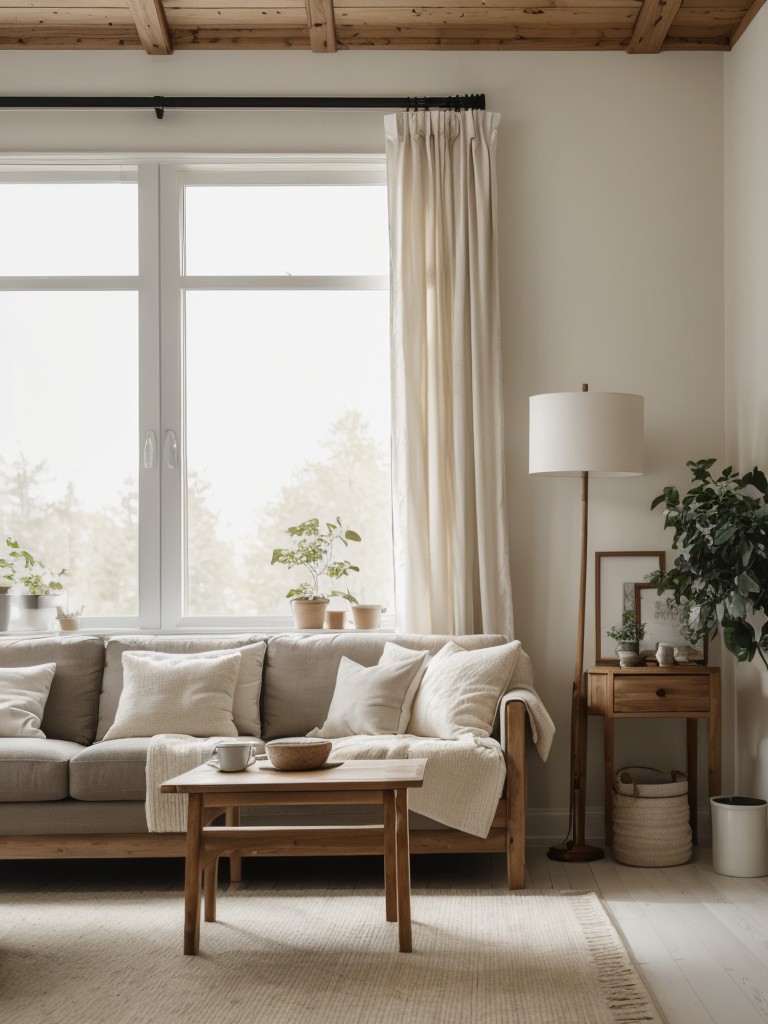 Create a cozy and inviting Scandinavian-inspired space by using light, natural wood furniture, neutral color palettes, and plenty of natural light.