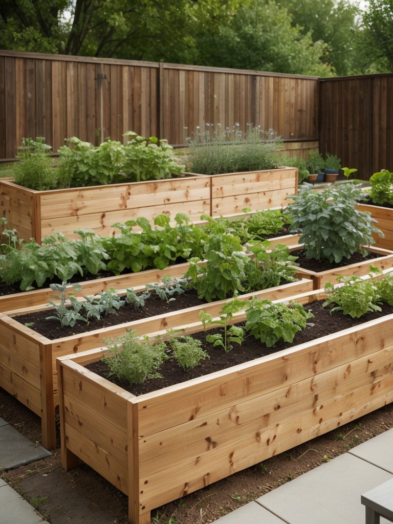 Incorporate raised garden beds or pots for growing herbs, vegetables, or small fruit trees, maximizing the use of space and adding a touch of nature to your apartment.