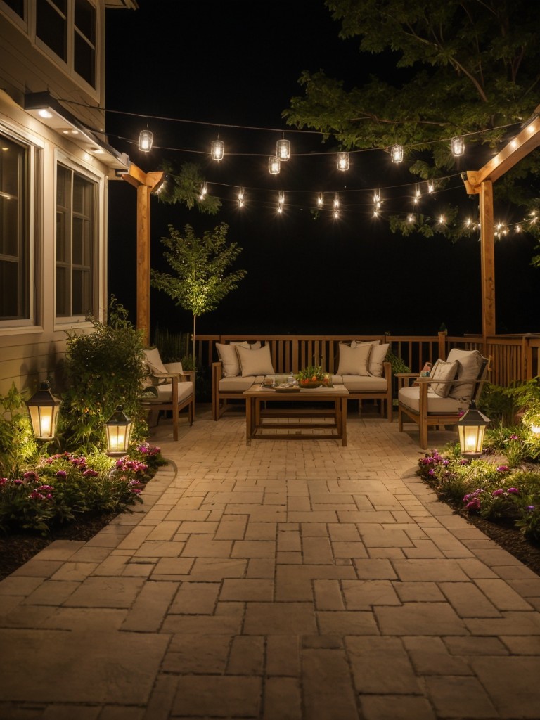 Introduce strategic lighting such as string lights, lanterns, or solar-powered pathway lights to illuminate your apartment garden and extend outdoor living into the evening.