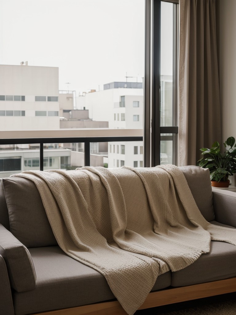 Utilize your apartment balcony as an extension of your living space by adding comfortable seating, cozy blankets, and ambient lighting.