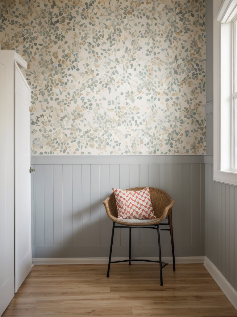 Experiment with removable wallpaper or decals to add pops of color and personality without damaging the walls.