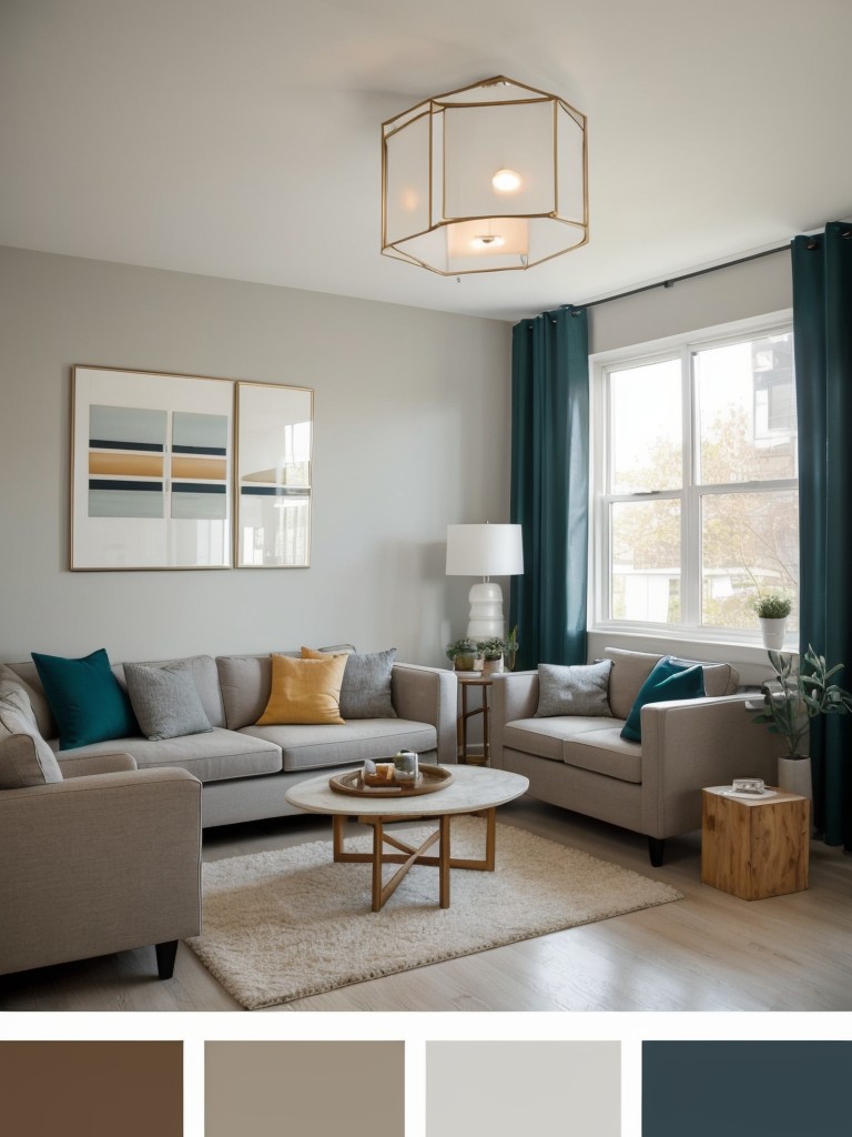 Implement a cohesive color scheme throughout the apartment to create visual harmony and make the space feel larger.