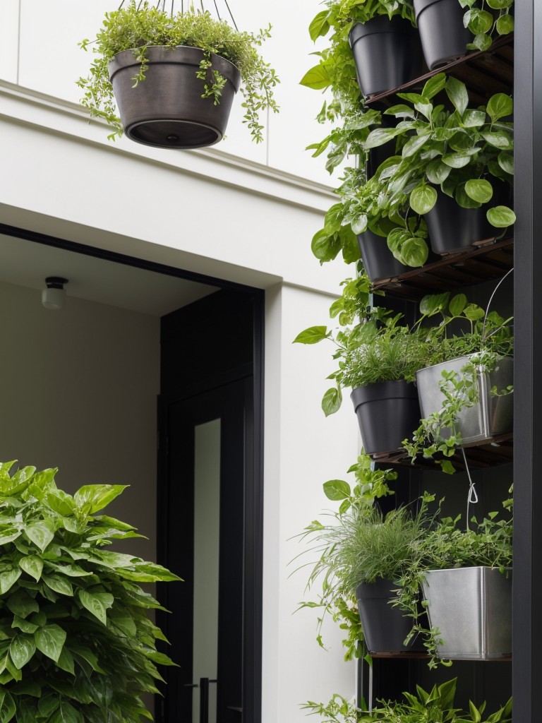 Incorporate plants and greenery to bring life and freshness to your space, utilizing hanging planters or a vertical garden.