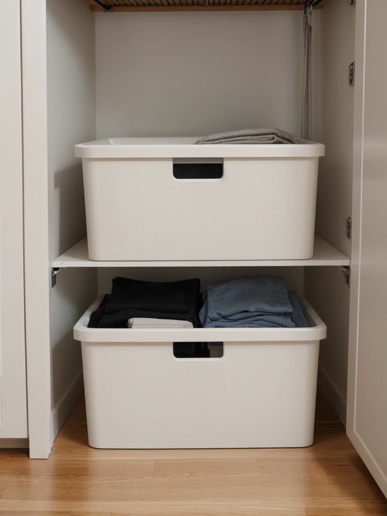 Invest in smart storage solutions like hanging organizers or under-bed storage bins.