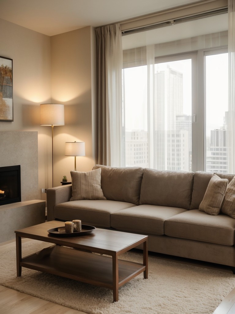 Create a cozy and intimate atmosphere by incorporating soft lighting, plush textures, and comfortable seating areas in your high-rise dwelling.