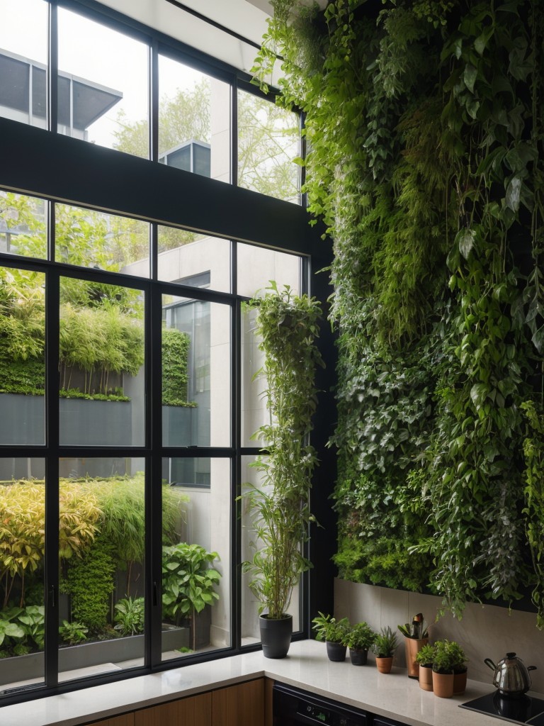 Create an urban oasis by incorporating an indoor garden or vertical green wall to bring the beauty of nature into your high-rise home.