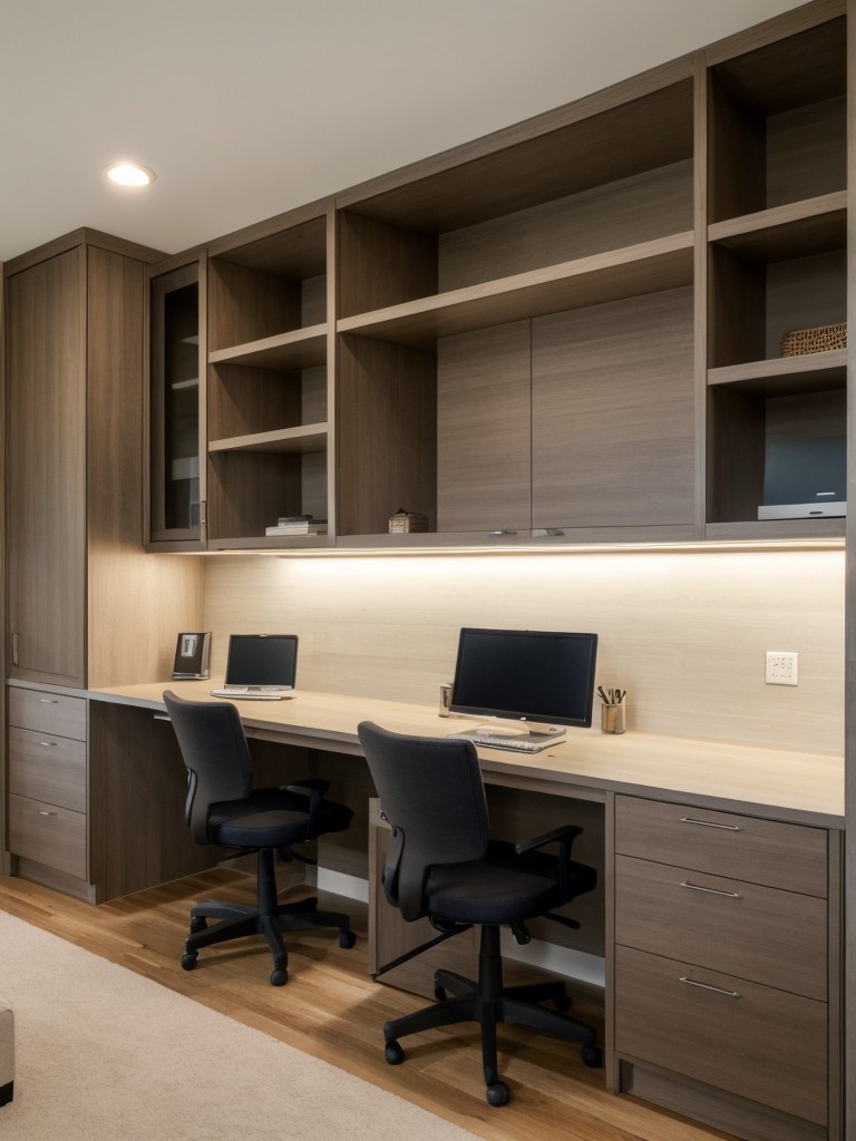 Incorporate a home office or study area with functional storage solutions to accommodate remote work and productivity in your high-rise dwelling.