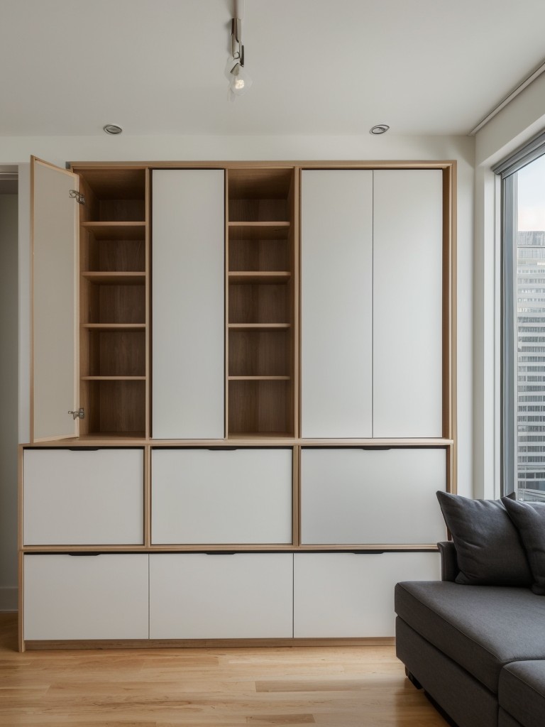 Utilize space-saving furniture and built-in storage solutions to optimize the limited square footage typical of high-rise apartments.