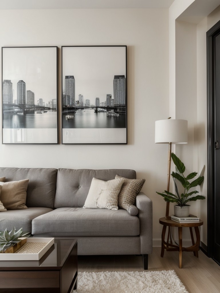 Creating a focal point in a small apartment with a statement piece of furniture, artwork, or a bold accent wall.