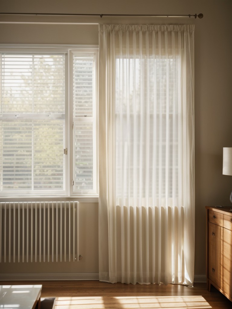 Maximizing natural light by using sheer curtains or blinds that allow sunlight to filter in.