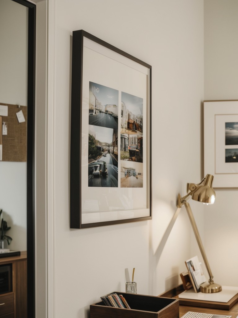 Consider adding a personal touch to the home office with framed photographs, artwork, or sentimental objects that inspire creativity and motivation.