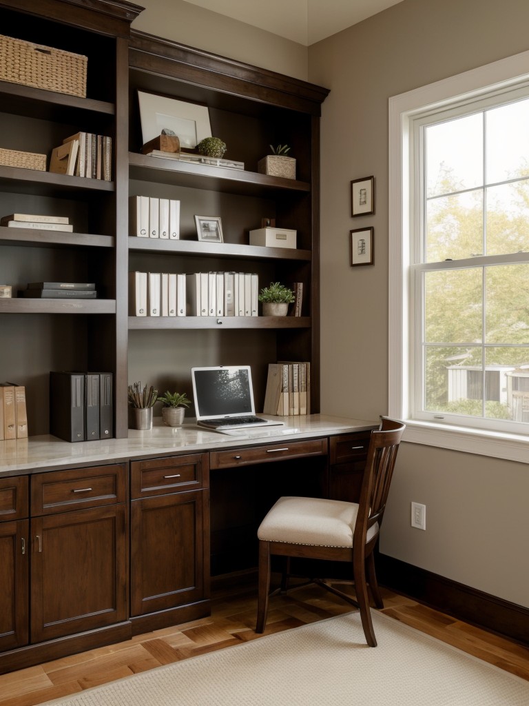 Create a multifunctional space by combining a dedicated home office with a cozy reading nook.