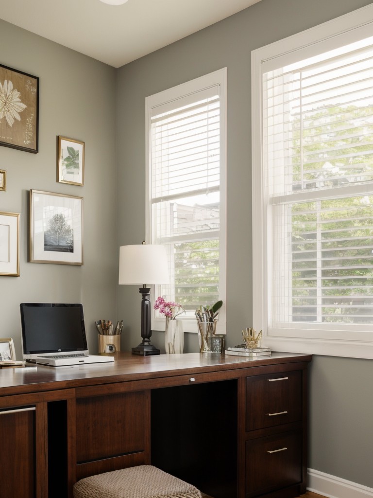 Use decorative accents and artwork to personalize the home office and make it an inspiring space.