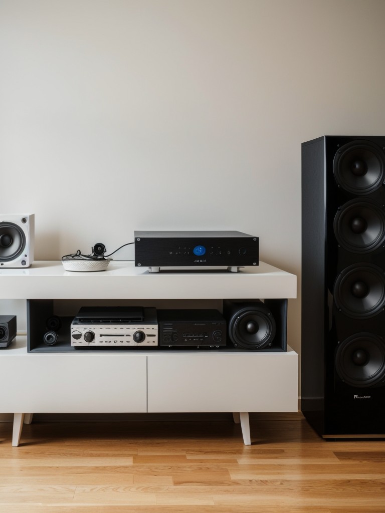 A sleek and compact sound system for entertaining and enjoying music in their new apartment.