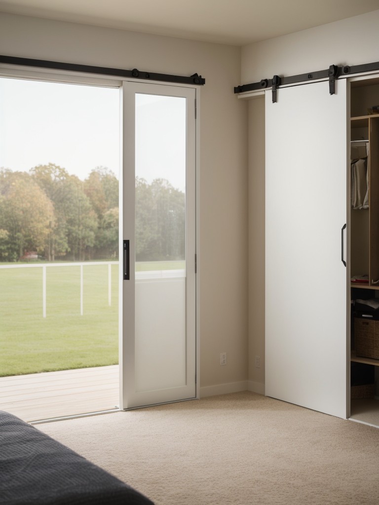 Install a space-saving sliding door or pocket door to separate the bedroom from the living area.
