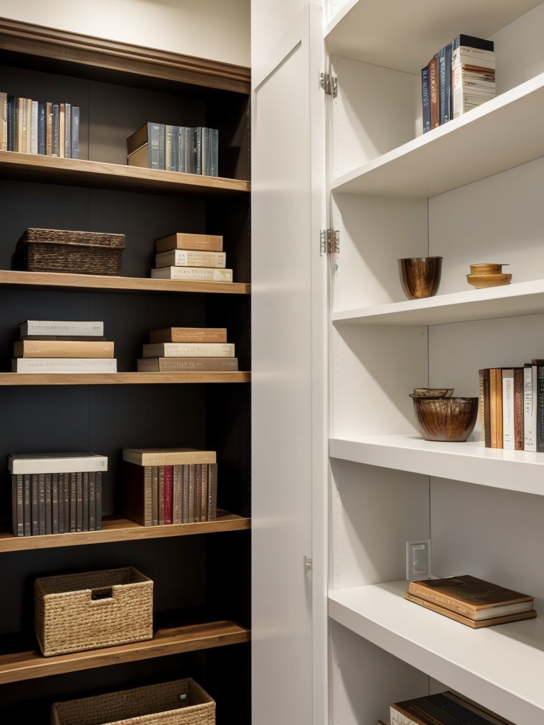 Use vertical space efficiently by incorporating floating shelves or wall-mounted storage units for books, decor, and personal items.