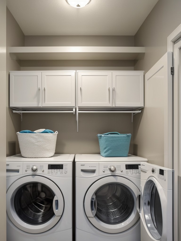 Creating a designated laundry area by integrating a stackable washer and dryer into the design.